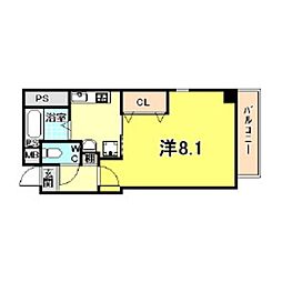 ラ・フォンテ甲東園 1Kの間取図画像