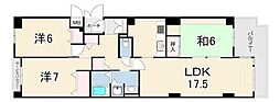 ヒルサイドテラス甲陽園 3LDKの間取図画像