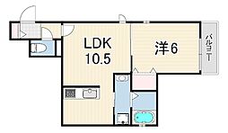HEARTLEAF瓦林 1LDKの間取図画像