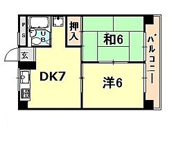 モンドベルピア 2DKの間取図画像