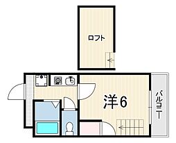 ルミエール西宮 1Kの間取図画像