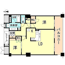 ジオタワー西宮北口 2LDKの間取図画像