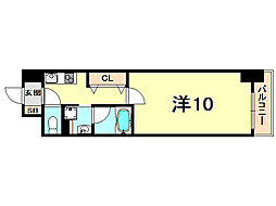 COMFORIA西宮 1Kの間取図画像