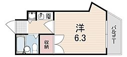ジョイ甲子園 1Kの間取図画像