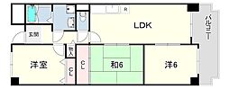 ロイヤル西宮 3LDKの間取図画像
