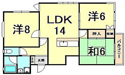 ラフォーレ夙川 3LDKの間取図画像