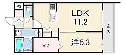 HEBELGARDEN松山町 1LDKの間取図画像