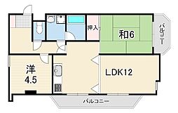プリオール 2LDKの間取図画像