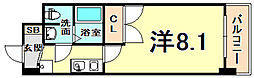 ONEROOFFLATNISHINOMIYA 1Kの間取図画像