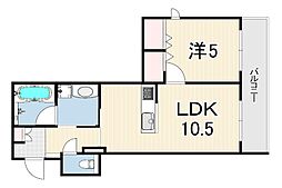La vita西宮北口 1LDKの間取図画像