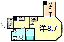 セレニテ西宮本町 1Kの間取図画像