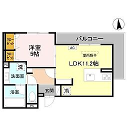TN-STORIA昭和園 1LDKの間取図画像