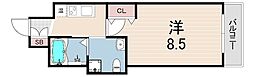 セレニテ西宮本町 1Kの間取図画像