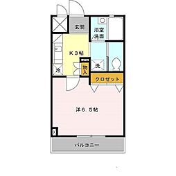 NSハイム 1Kの間取図画像