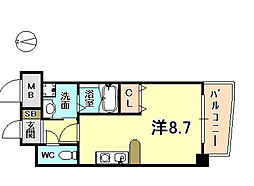 サンコーエグゼクティブアネックス 1Kの間取図画像
