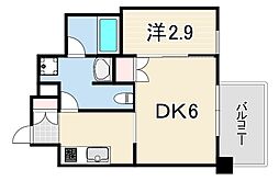 ジオエント阪神西宮 1DKの間取図画像
