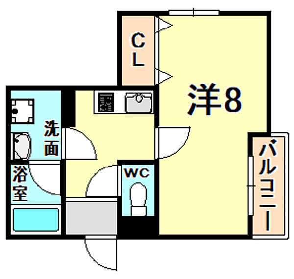 アクシア上ヶ原山手町 ｜兵庫県西宮市上ケ原山手町(賃貸アパート1K・2階・26.46㎡)の写真 その2