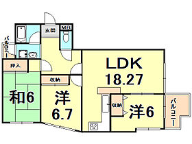 コスモメイト甲陽  ｜ 兵庫県西宮市五月ケ丘（賃貸マンション3LDK・3階・81.83㎡） その2