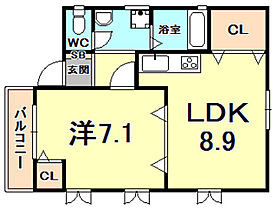 I－Style  ｜ 兵庫県西宮市千歳町（賃貸マンション1LDK・2階・37.14㎡） その2