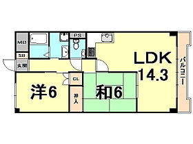 メルヘンハウス  ｜ 兵庫県西宮市櫨塚町（賃貸マンション2LDK・2階・59.60㎡） その2