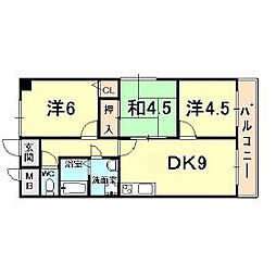 ドエル仁川 3LDKの間取図画像