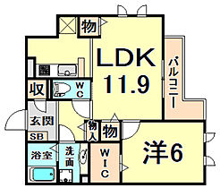 MINT甲子園五番町  ｜ 兵庫県西宮市甲子園五番町（賃貸アパート1LDK・2階・47.43㎡） その2