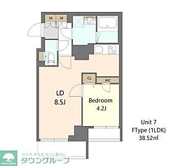 都営三田線 西台駅 徒歩11分の賃貸マンション 6階1LDKの間取り