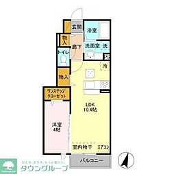 ヴェルテマレコマノ 1LDKの間取図画像