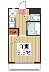 ドミール松原団地 1Kの間取図画像