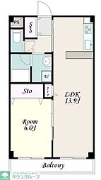 K&S 1LDKの間取図画像