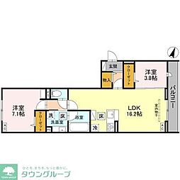 Noble raffiner戸塚東 A 2LDKの間取図画像