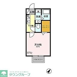 レポワソン 1Kの間取図画像