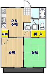 和光ハイツ 2DKの間取図画像