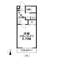 ピエ・デ・トロンシェ 1Kの間取図画像
