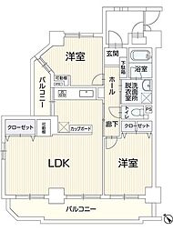グローリアス知立第2 2LDKの間取図画像