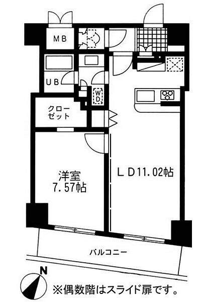 レジディア日本橋人形町II 1302｜東京都中央区日本橋人形町3丁目(賃貸マンション1LDK・13階・47.41㎡)の写真 その2