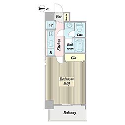 プロシード新栄 1Kの間取図画像