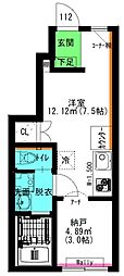 ル・シャトレ笠寺 1DKの間取図画像