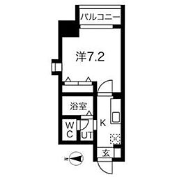 チェルトヴィータ 1Kの間取図画像