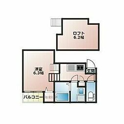 アルテミス新栄 1SKの間取図画像