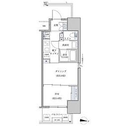 パークアクシス名古屋山王橋 1DKの間取図画像