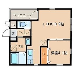 BigBeat 1LDKの間取図画像