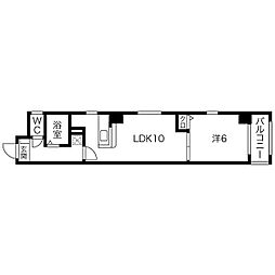 プリミエール枇杷島 1LDKの間取図画像