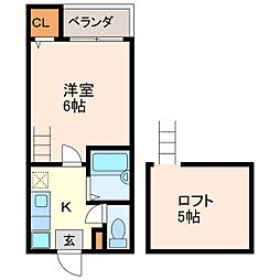 セジュール東別院 1Kの間取図画像