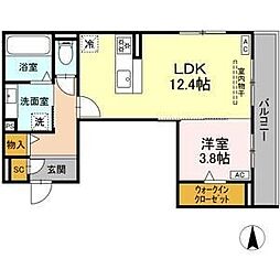 江向Park 1LDKの間取図画像