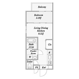 MOVE中村公園GRANDE 1LDKの間取図画像