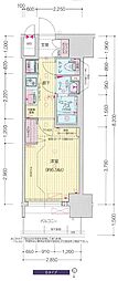 プレサンス伏見アーバンベース 1Kの間取図画像