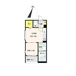 名古屋市南区西又兵ヱ町2丁目アパート 1DKの間取図画像
