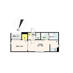 名古屋市南区西又兵ヱ町2丁目アパート 1DKの間取図画像
