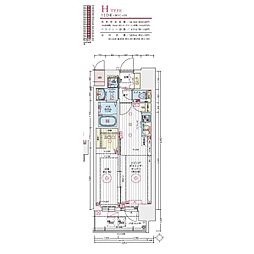 エステムコート名古屋TWINEAST 1LDKの間取図画像